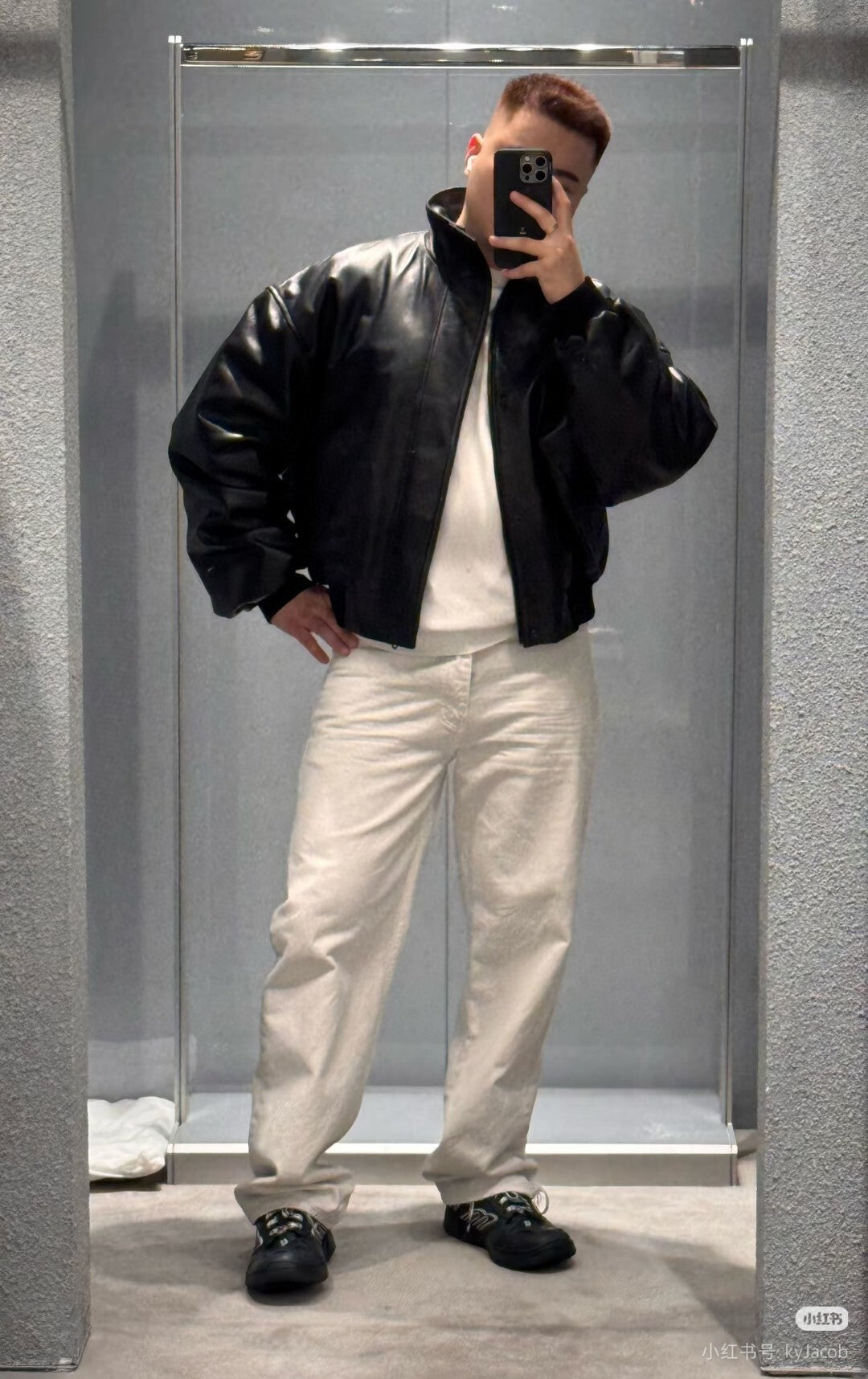 Balen - Architect Collar Leather Jacket