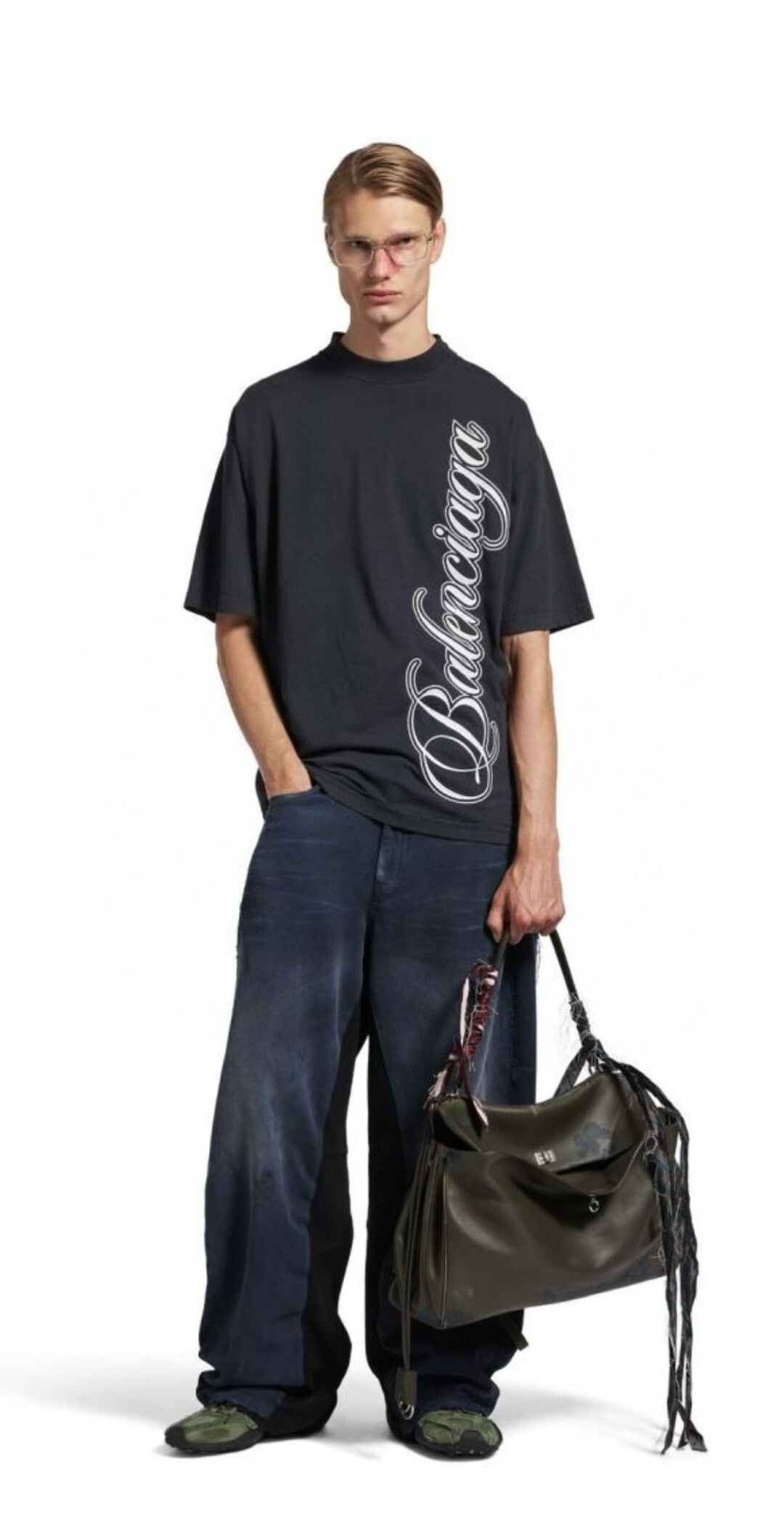 Balen - Vertical Script Oversized T-Shirt