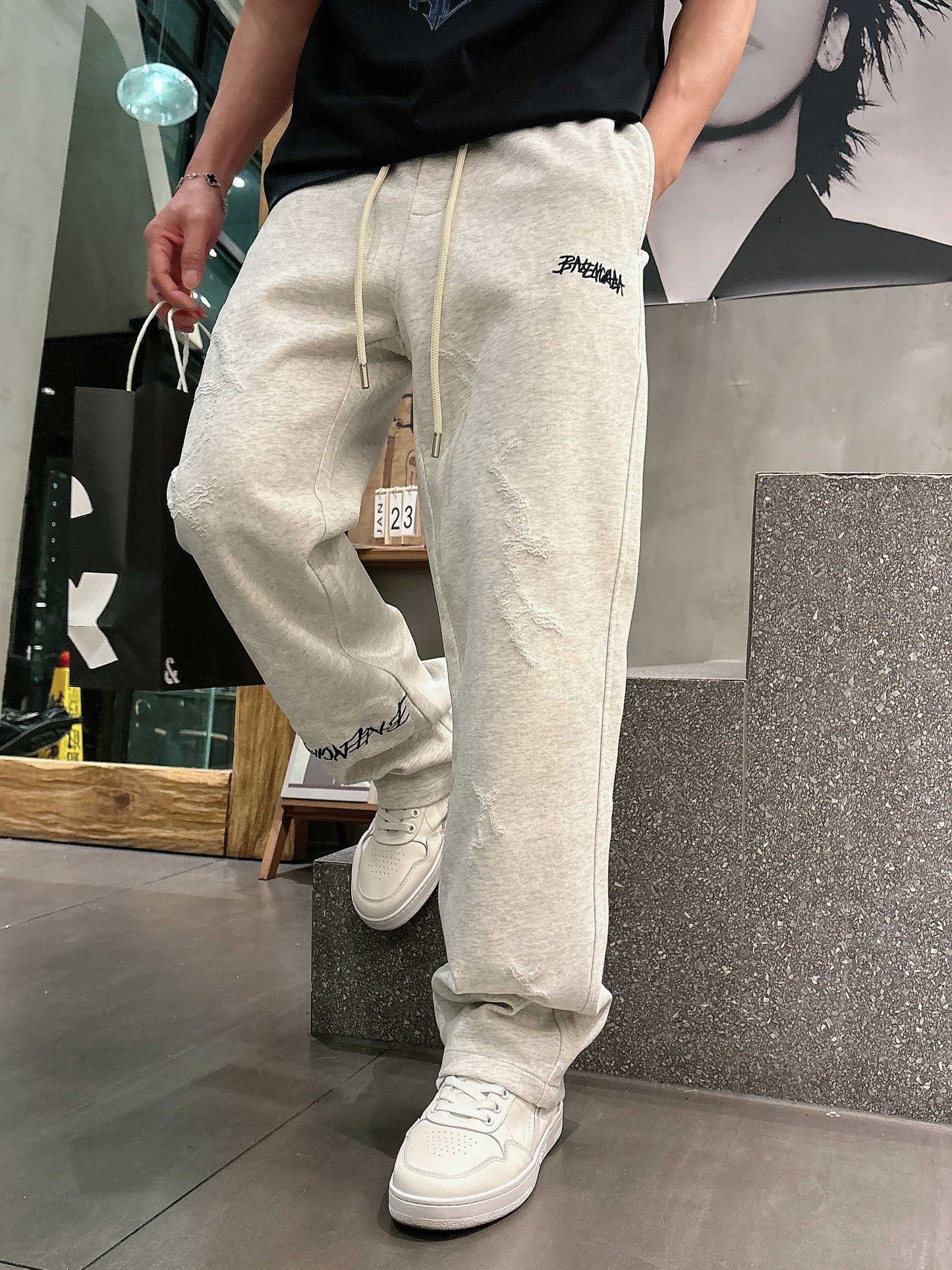 Balen - Distressed Relaxed Fit Sweatpants