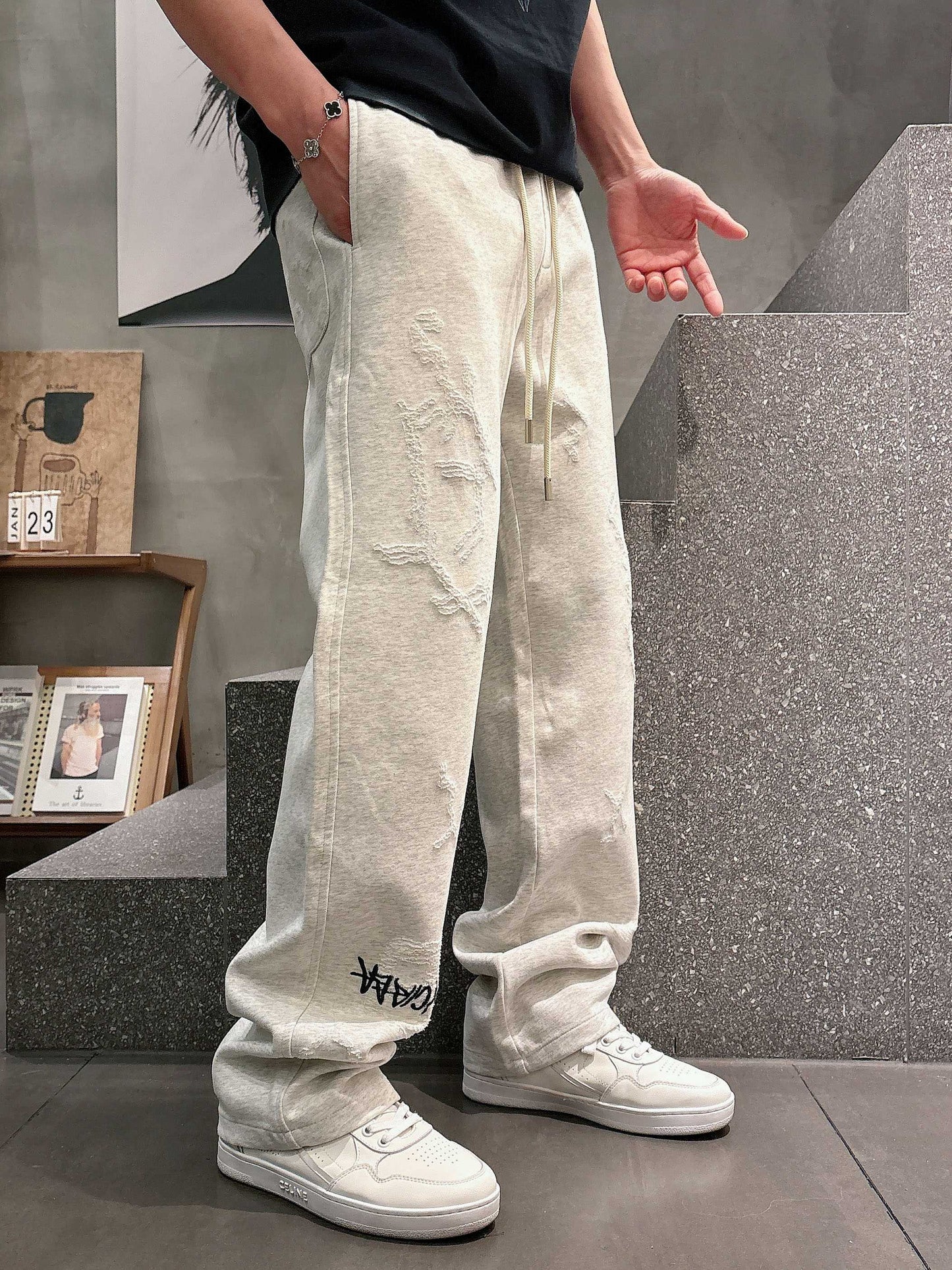 Balen - Distressed Relaxed Fit Sweatpants