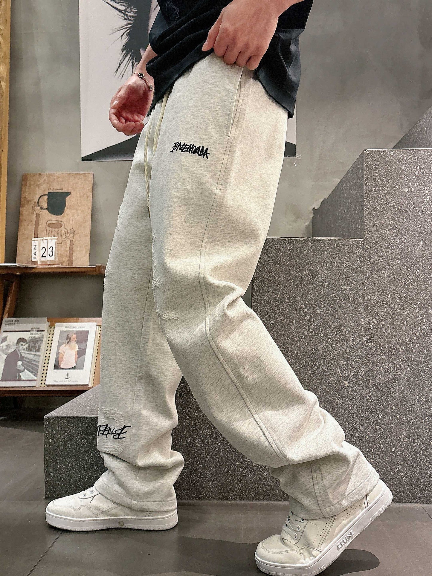 Balen - Distressed Relaxed Fit Sweatpants