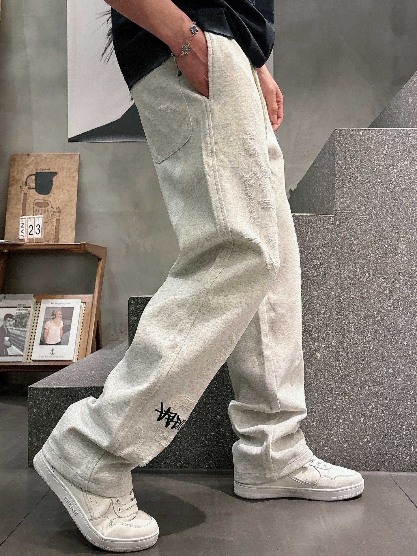 Balen - Distressed Relaxed Fit Sweatpants