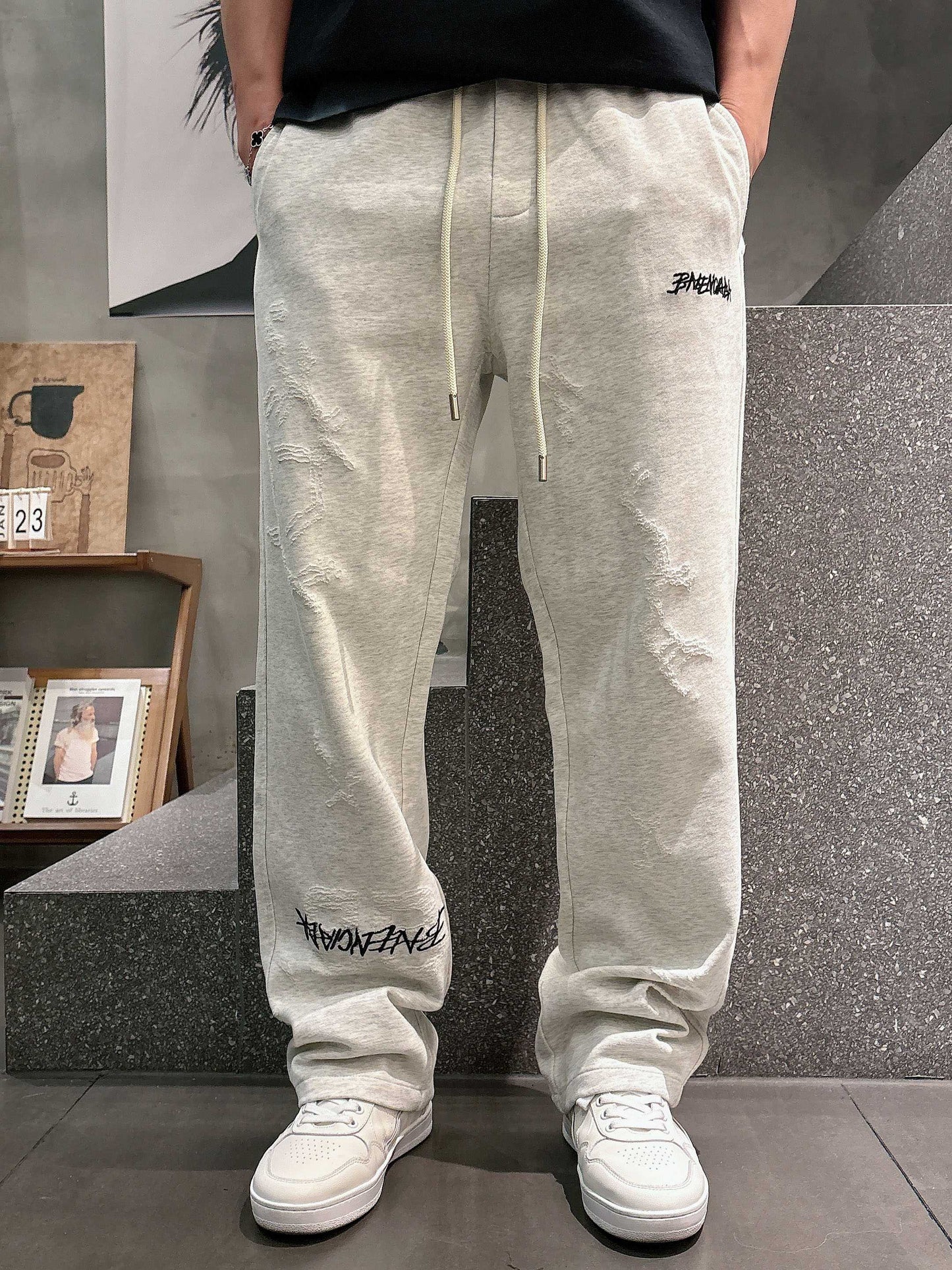 Balen - Distressed Relaxed Fit Sweatpants