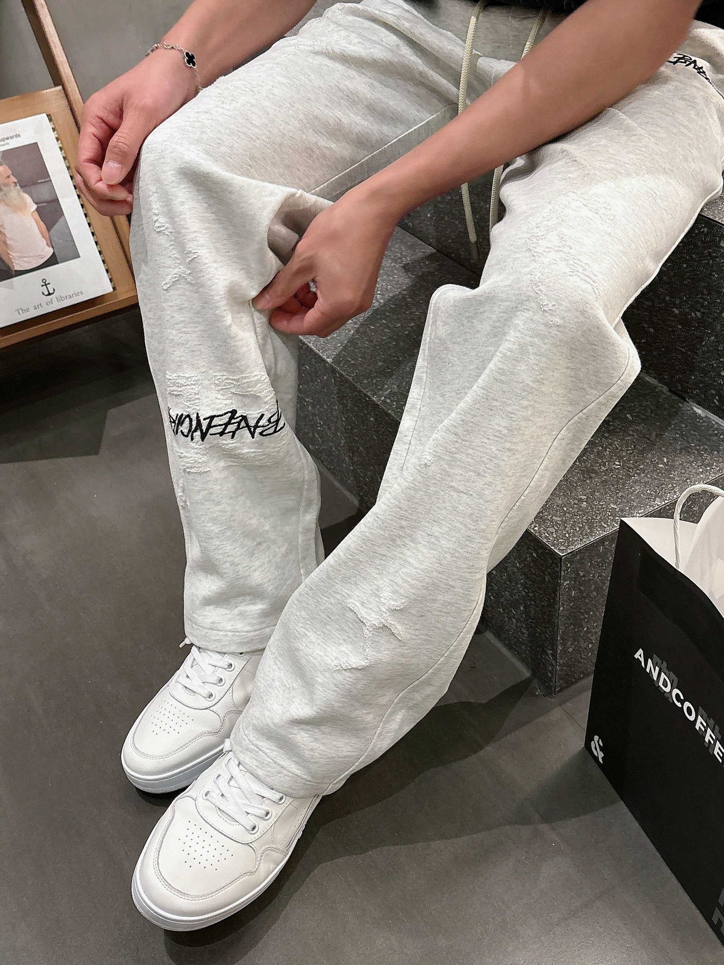 Balen - Distressed Relaxed Fit Sweatpants
