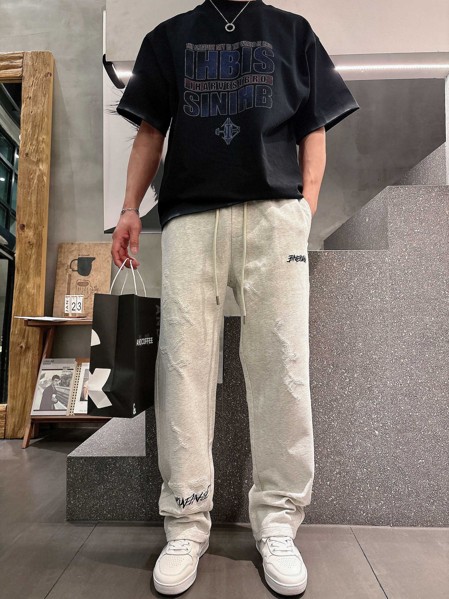 Balen - Distressed Relaxed Fit Sweatpants