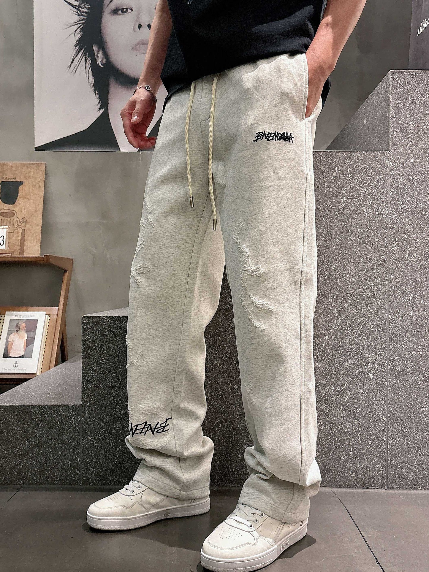 Balen - Distressed Relaxed Fit Sweatpants