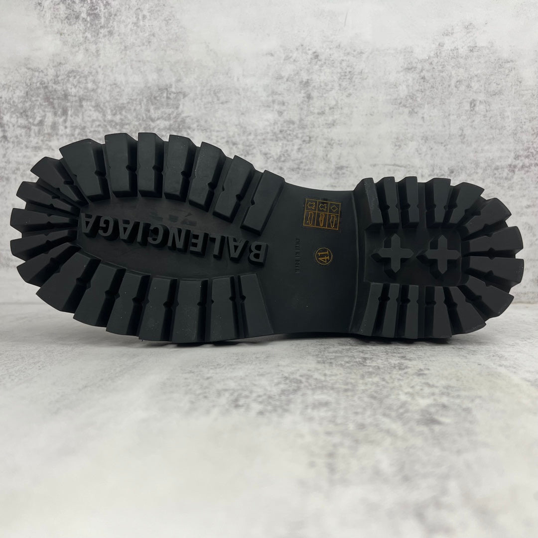 Strike Croc-Embossed Boots in Black