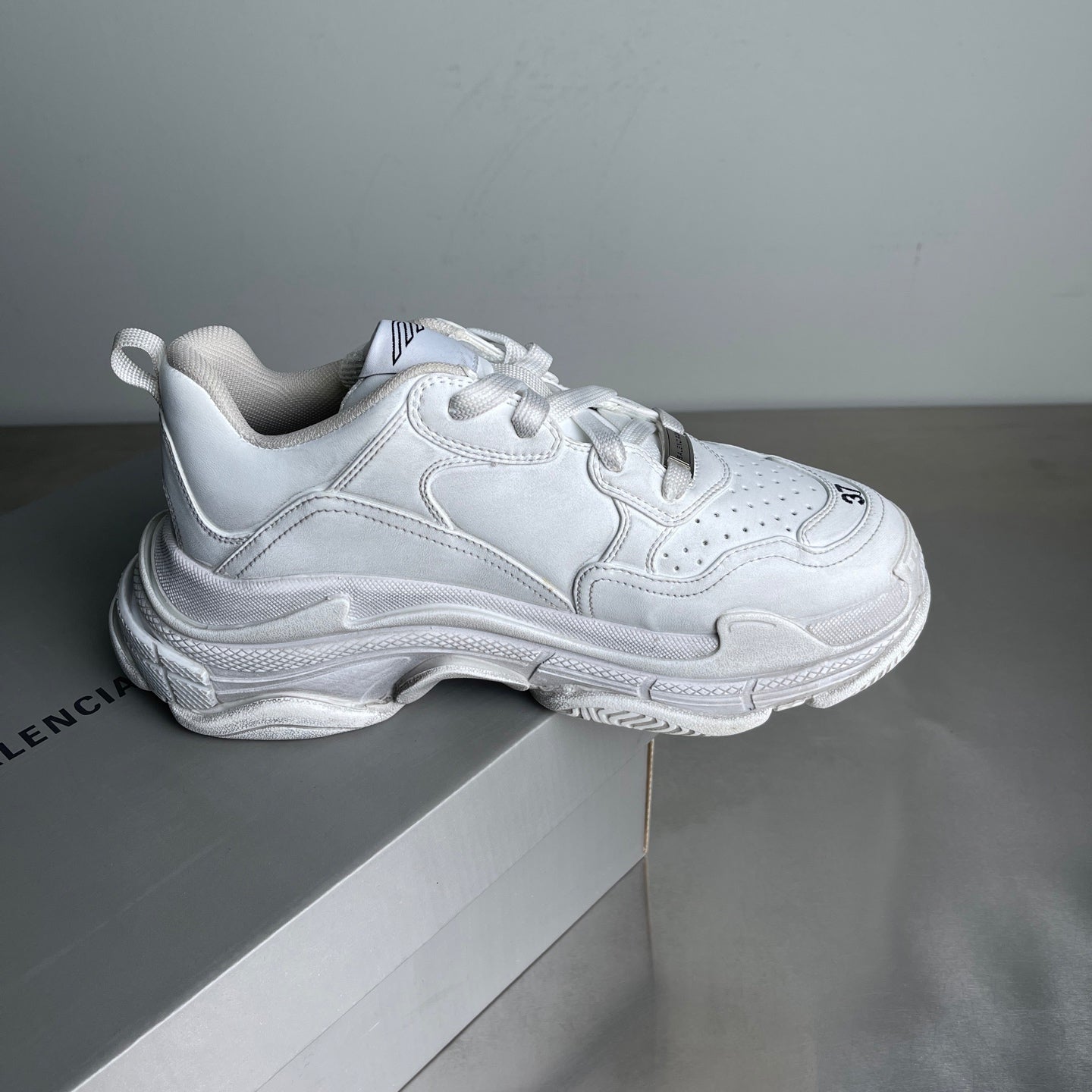 Triple S Clear Sole Sneakers in White
