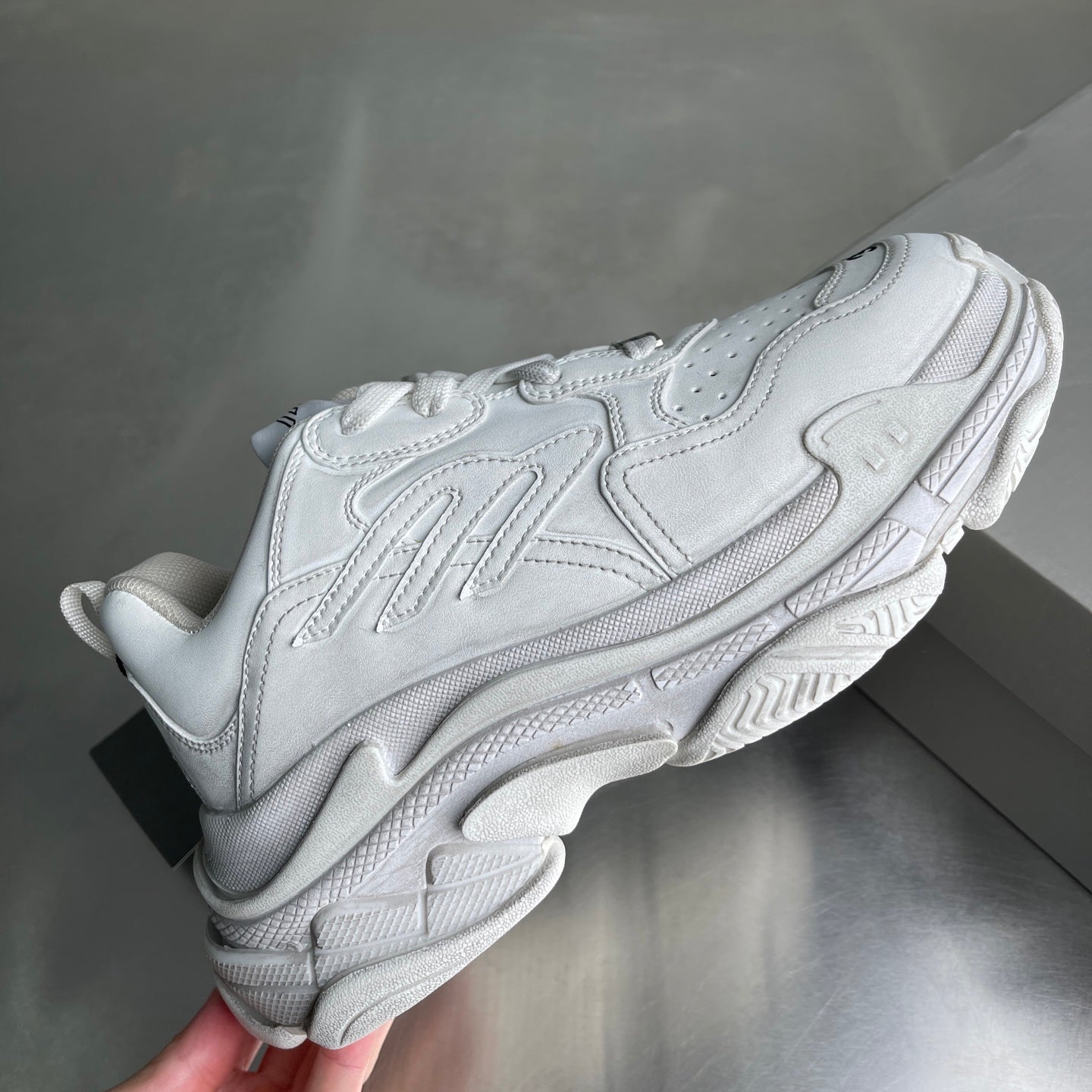 Triple S Clear Sole Sneakers in White