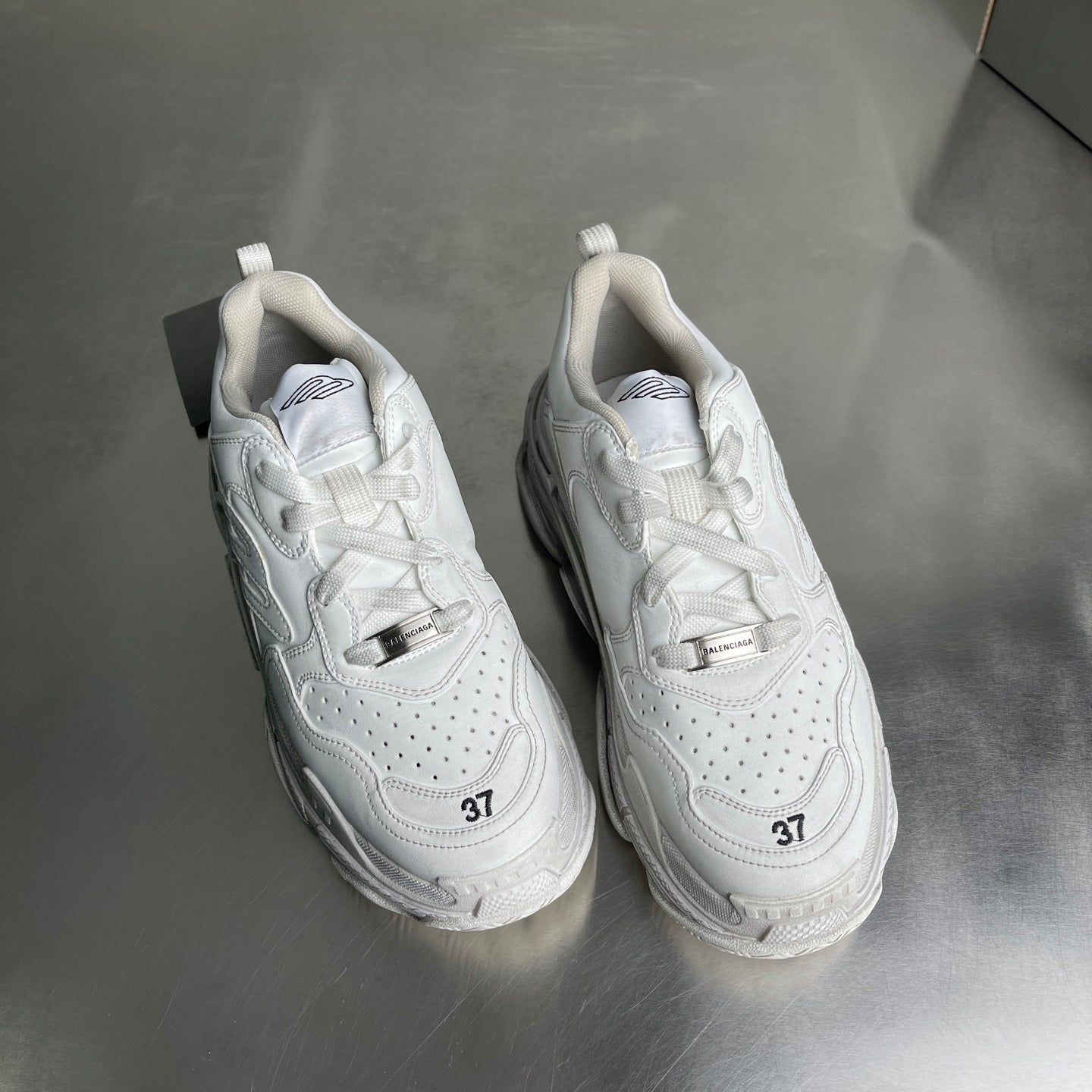 Triple S Clear Sole Sneakers in White