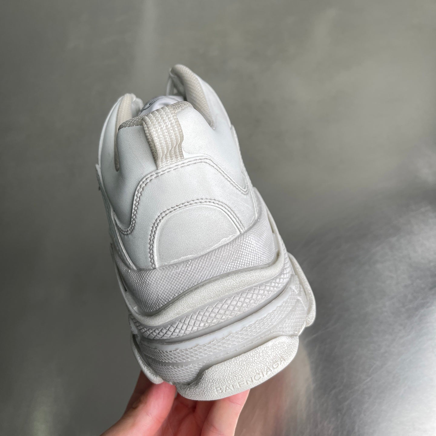 Triple S Clear Sole Sneakers in White