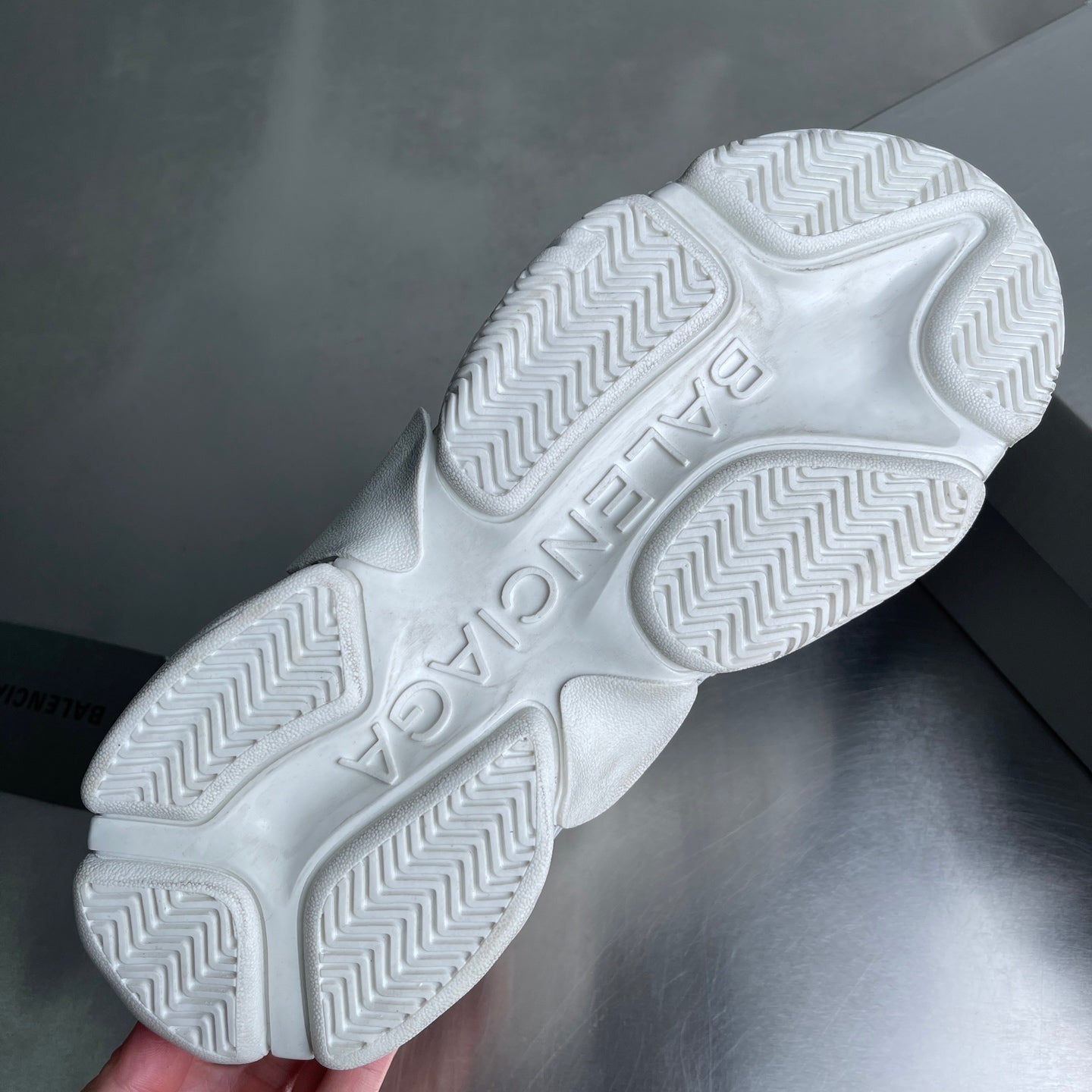 Triple S Clear Sole Sneakers in White